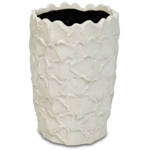 Vase Ginkgo H22 cm - Hvit