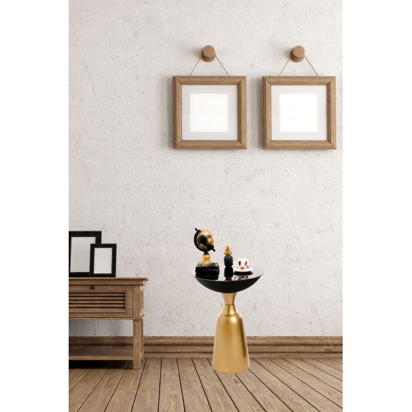 Kalk sidebord 56 cm - Gull/svart