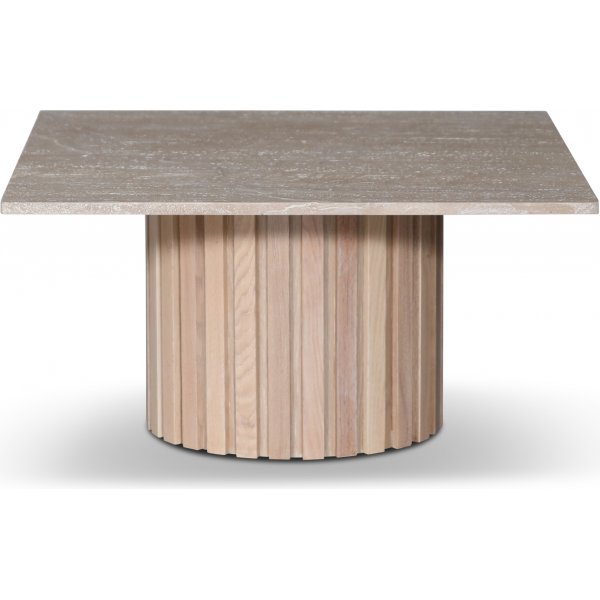 Paus salongbord - Whitewash / Light Travertine 90x90 cm