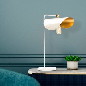 Sivani bordlampe 4 - Hvit/gull