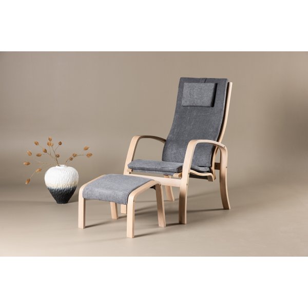 Grötö lenestol - Mørk grå/hvitvask Grötö lenestol - Mørk grå/hvitvask