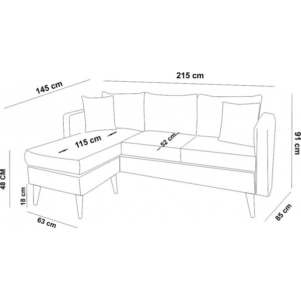 Sofia divan sofa venstre - Bl�