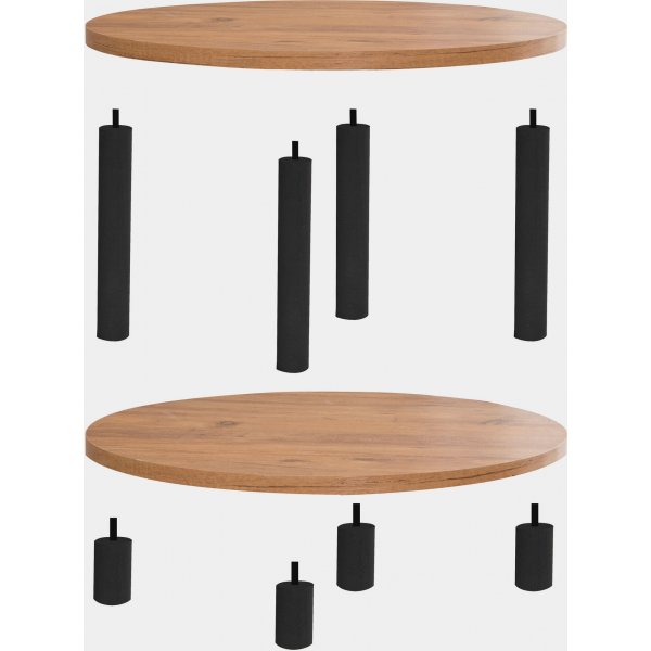 Roby salongbord Ø70 cm - Sort/furu Roby salongbord Ø70 cm - Sort/furu