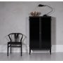 Revel skap - Svart / Mrktonet glass