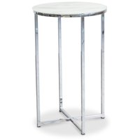 Palasso rundt Lampebord - Krom / Lys marmorering Palasso rundt Lampebord - Krom / Lys marmorering