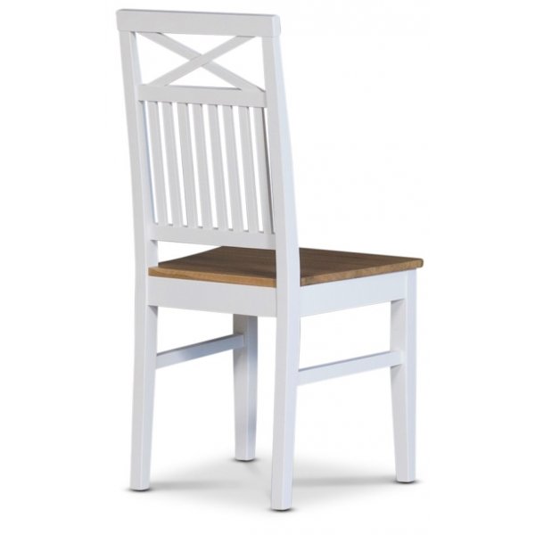 Annika spisestuestol med sete og kryssrygg - Hvit / Oljet eik Annika spisestuestol med sete og kryssrygg - Hvit / Oljet eik