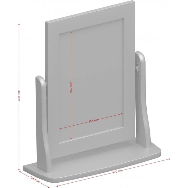 Barokk bordspeil - Hvit Barokk bordspeil - Hvit