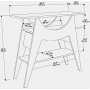 Ese sidebord 100 x 35 cm - Hvit/svart