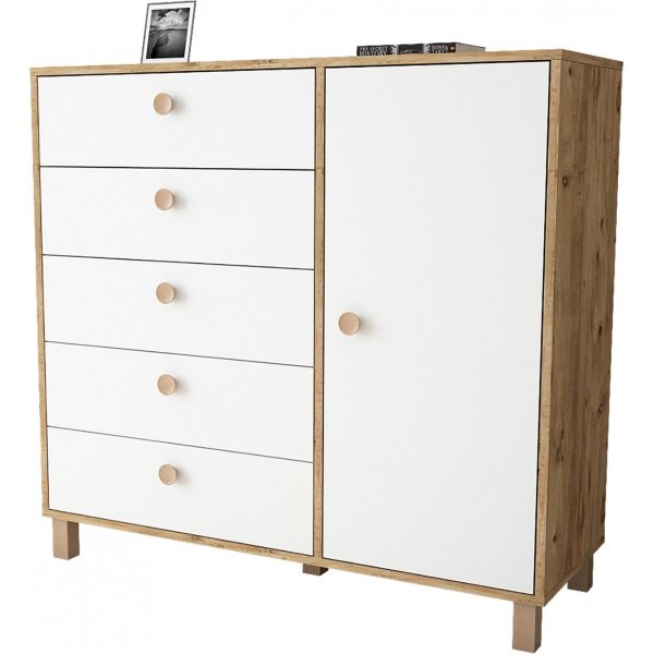 Vilamo kommode 83 - Furu/hvit Vilamo kommode 83 - Furu/hvit