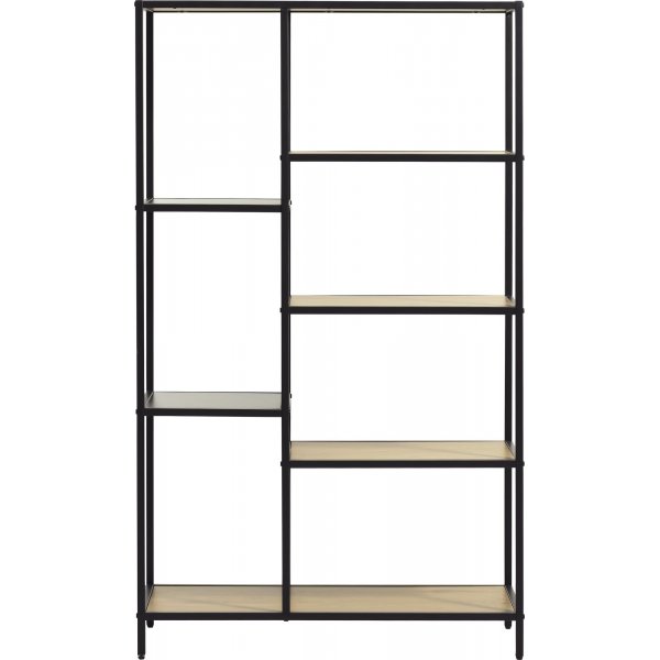Medici bokhylle H146 cm - Eik/sort