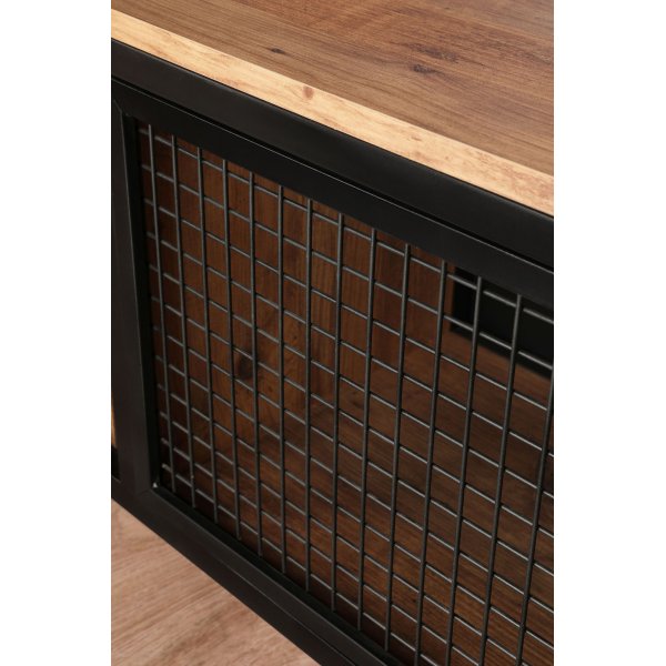 Zeno mediebenk - Furu/svart Zeno mediebenk - Furu/svart