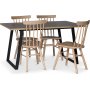 Edge 3.0 spisegruppe 140x90 cm inkludert 4 stk. hvitoljede Orust pinnestoler - gr hytrykkslaminat (HPL)