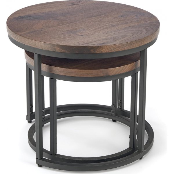 Settbord valnøtt/svart Ø43/53 cm - Tore Settbord valnøtt/svart Ø43/53 cm - Tore