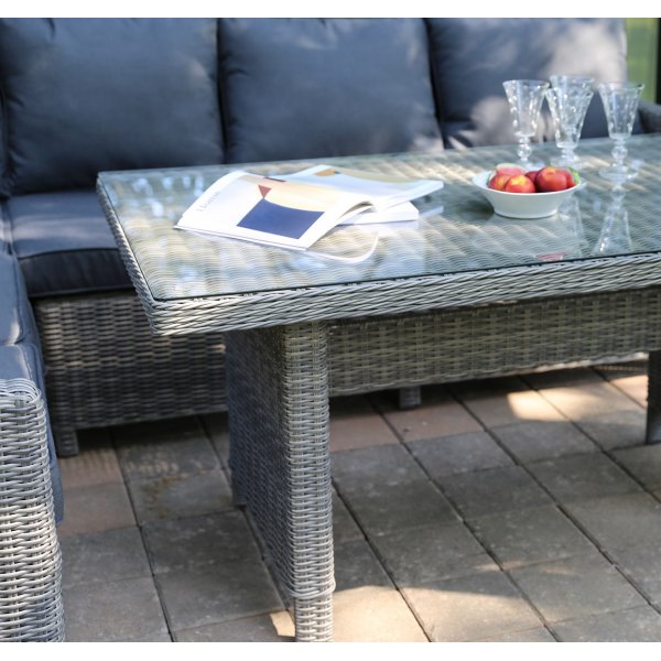 Garden klassisk utegruppe hjørnesofa med bord - Grå kunstrotting Garden klassisk utegruppe hjørnesofa med bord - Grå kunstrotting