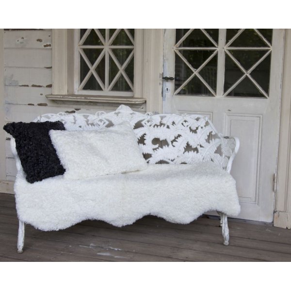 Curly f�reskinn - 95x55 cm - Hvit