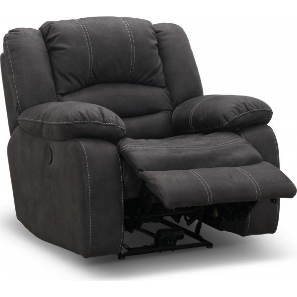 Cinema elektrisk reclinerstol med justerbar nakkesttte - Gr + Tekstilrens for mbler