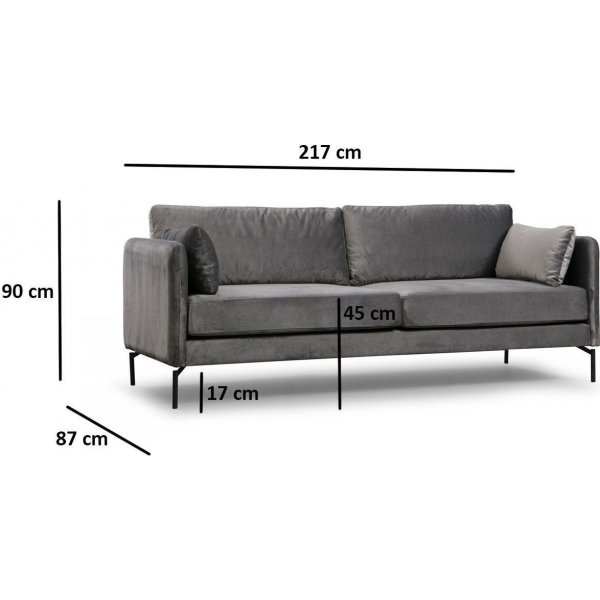 Sino 3-seters sofa - Grå Sino 3-seters sofa - Grå