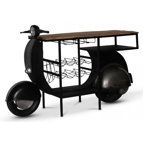 Klassisk Vespa bardisk - Svart/slv
