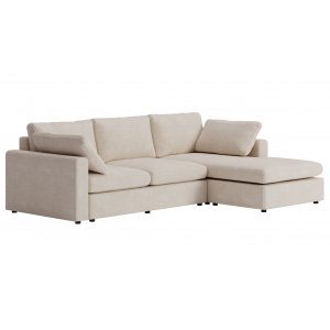 Moby beige divansofa 296 cm - sofa med vendbar divan + Møbelføtter Moby beige divansofa 296 cm - sofa med vendbar divan + Møbelføtter