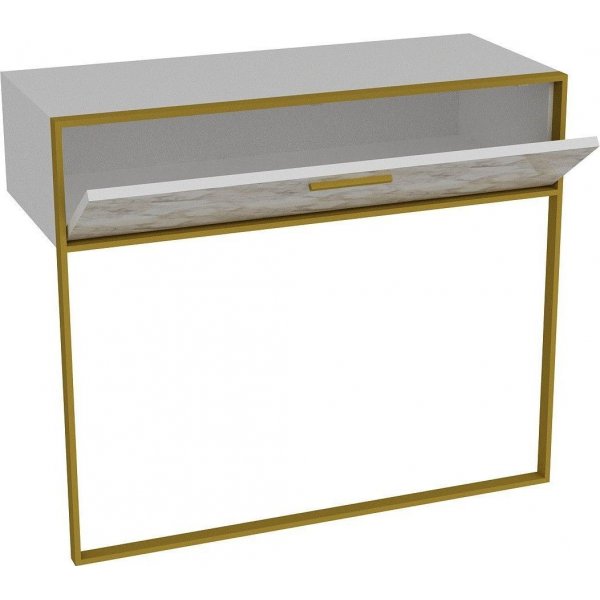 Polka sidebord - Gull/hvit