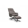 Basel svingbar lenestol + fotskammel - Beige