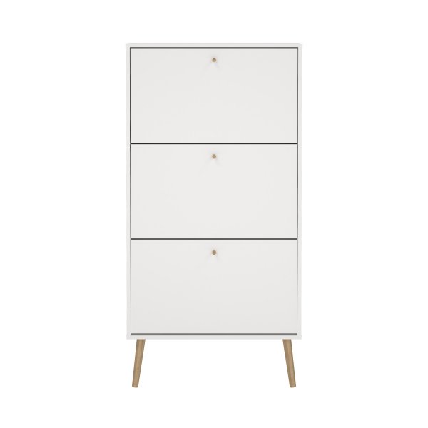 Skoskap Bodo | 3 foldedrer | Hvit