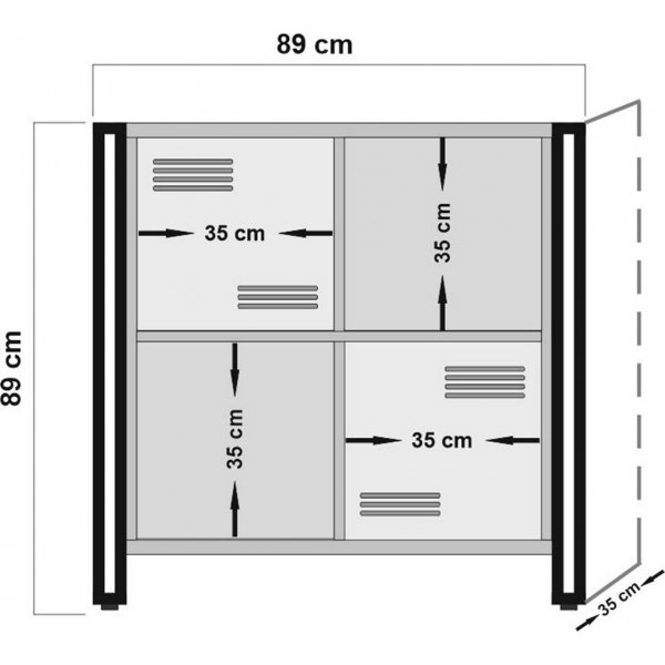 Cosmo Soft bokhylle - Furu/svart Cosmo Soft bokhylle - Furu/svart