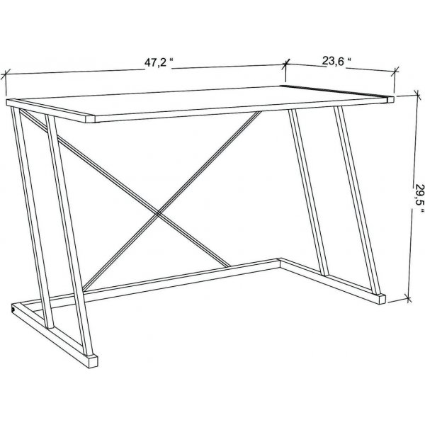 Adelaide skrivebord 114 x 60 cm - Gull/eik Adelaide skrivebord 114 x 60 cm - Gull/eik