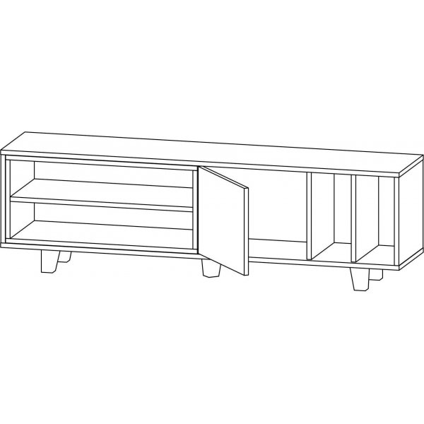 Rosmar mediebenk - Hvit/antrasitt