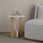 Lunar sidebord - Hvit/eik