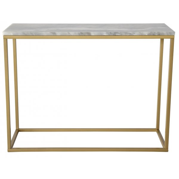 Accent konsollbord - Hvit marmor & Messingfarget Accent konsollbord - Hvit marmor & Messingfarget