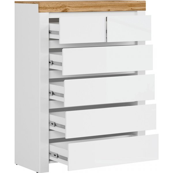 Holten kommode - Hvit/wotan eik Holten kommode - Hvit/wotan eik