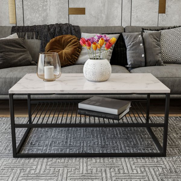 Azur salongbord - Hvit/svart