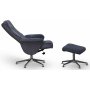Times lenestol med fotskammel (Recliner) - Mrkegrtt saueskinn