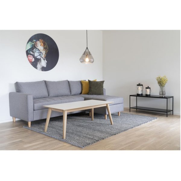 Firenze Divansofa - Lys grå/bøk Firenze Divansofa - Lys grå/bøk