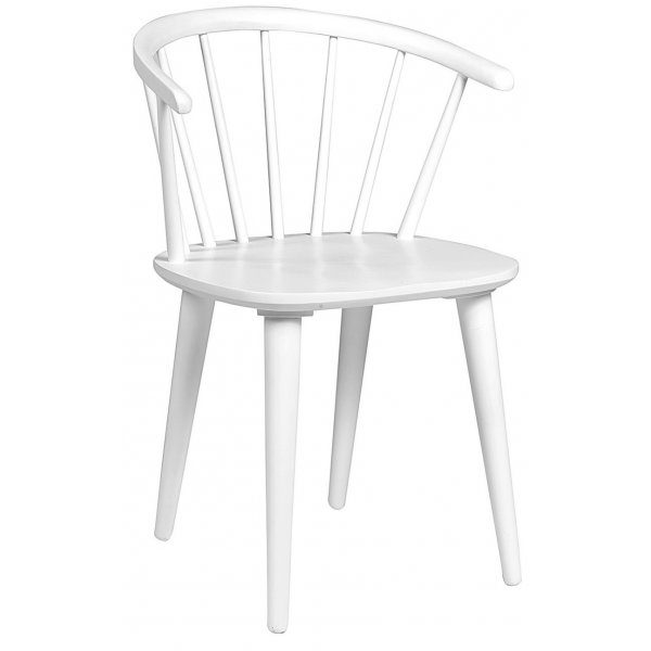 Mellby spisegruppe 140 cm bord med 4 stk hvite Fredrik Pinnstolar med ramme - Hvit