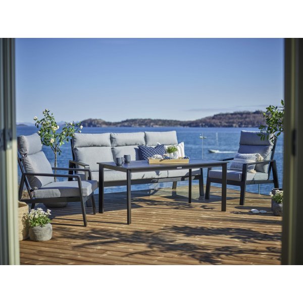 Clyde utespisegruppe - Svart + Tekstilrens for møbler Clyde utespisegruppe - Svart + Tekstilrens for møbler