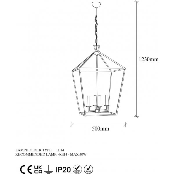 Tilly taklampe 13252 - Gull Tilly taklampe 13252 - Gull