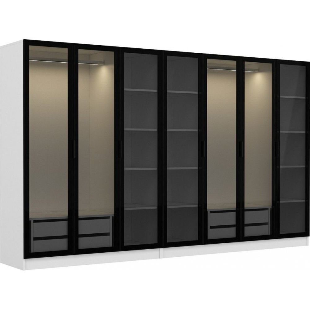Cavolo garderobeskap 315 x 52 x 210 cm, variant B - Hvit - Garderober