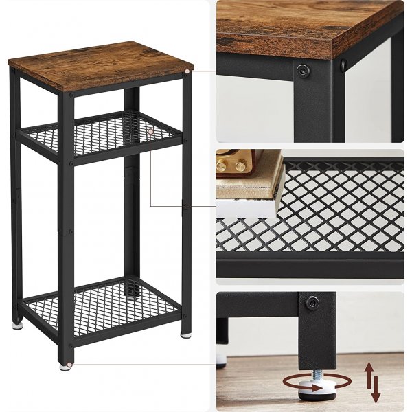 Lasse sidebord 40 x 30 cm - Brun/svart