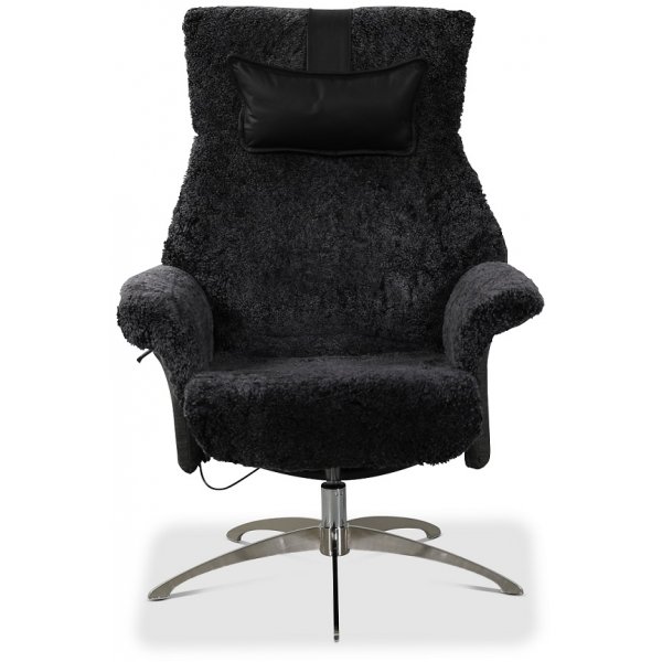 Ullrik lenestol i freskinn - Mrkegrtt freskinn