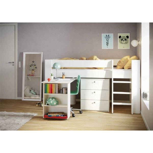 For barn loftseng 90 x 200 cm - Ren hvit For barn loftseng 90 x 200 cm - Ren hvit