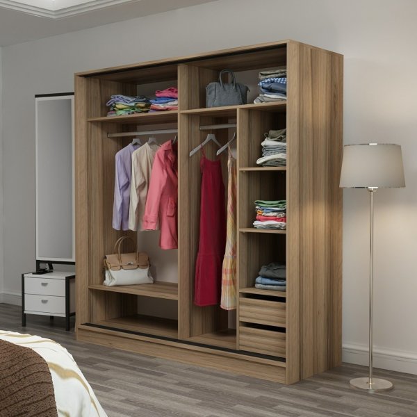 Kapusta garderobe 180 cm - Brun Kapusta garderobe 180 cm - Brun