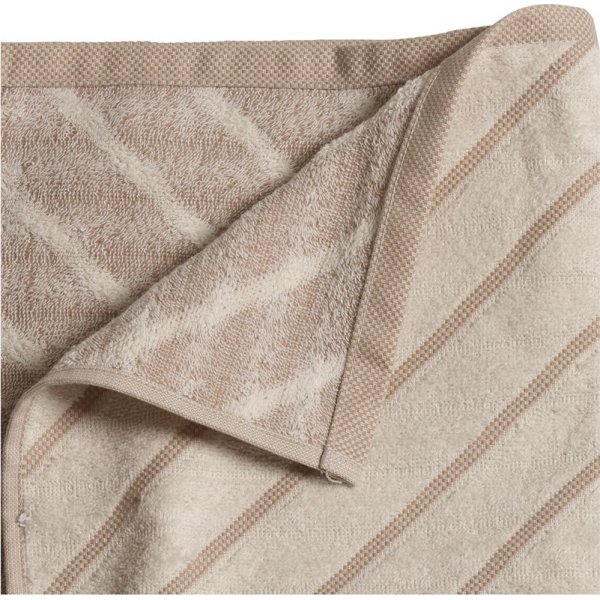 Masumi stripete hndkle - Pudderrosa