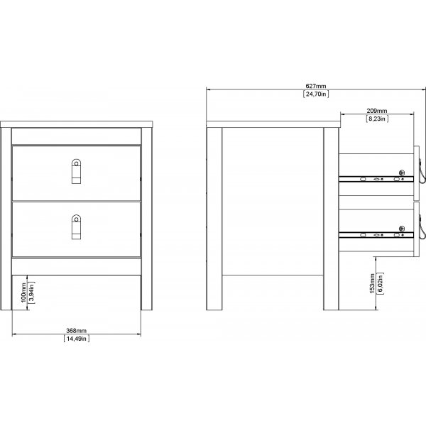 Madrid nattbord - Svart