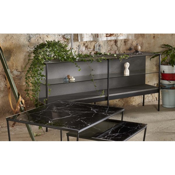 Fiona skjenk B160 cm - Svart / Glass Fiona skjenk B160 cm - Svart / Glass