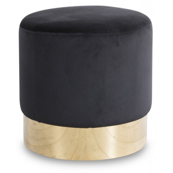 Sittepuff Isabelle 42 cm - Svart/messing