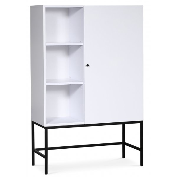 Stilo V.2 highboard - Hvit / Svart metall