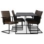 Lazio spisegruppe 195 cm bord med 6 st Lazio stoler - Vintage/Svart