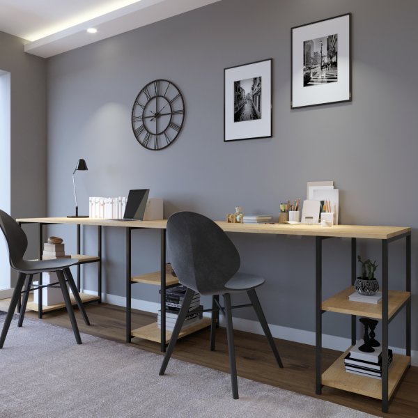 Limbo skrivebord 270x60 cm - Eik